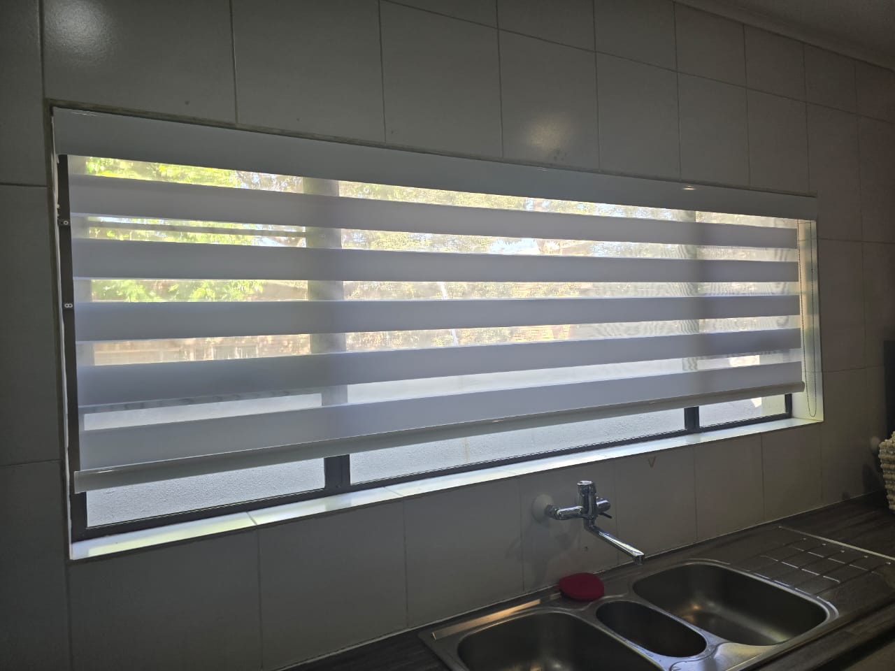 Zebra double-roller blind supplied and installed by Linric Blinds